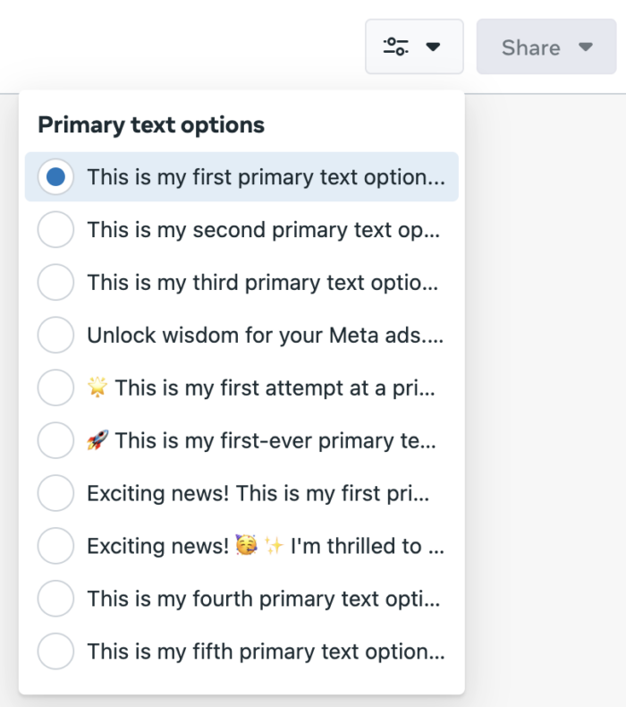 Text Variations